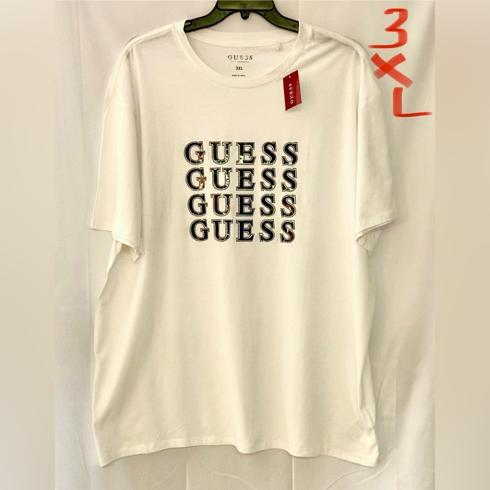 Guess Men's White Graphic Tee - Picture 1 of 2